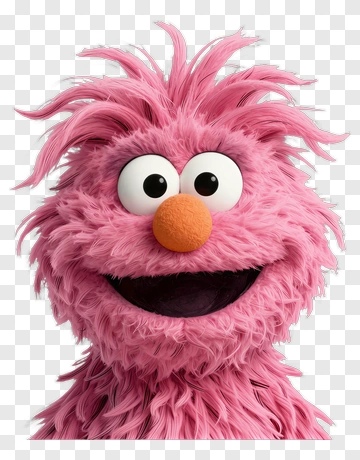 Pink Muppet With Big Eyes PNG