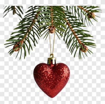 Red Heart Christmas Ornament PNG