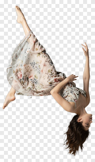 Inverted Dancer In Floral Dress PNG