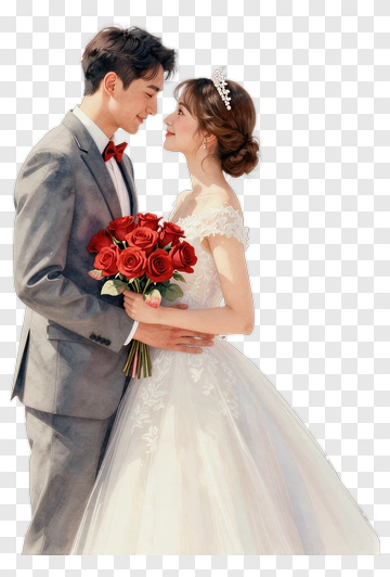 Couple In Wedding Portrait PNG