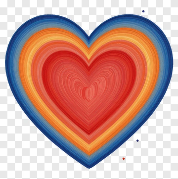 Heart With Layered Colorful Brush Strokes PNG