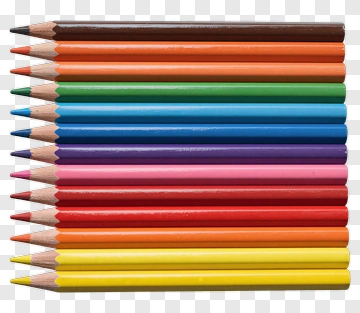 Colorful Pencils Arranged In A Row PNG