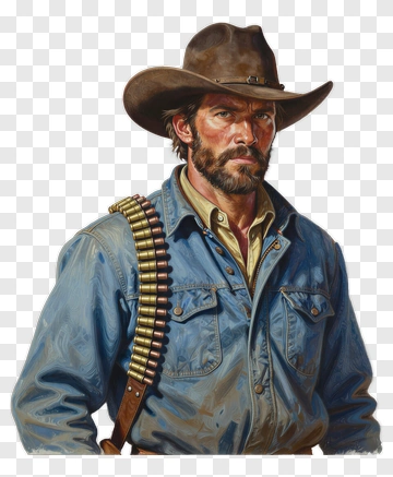 Cowboy With Gun Belt PNG