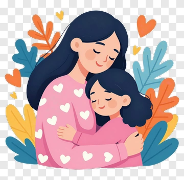 Mother And Daughter Hugging PNG