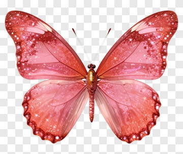 Pink Glitter Butterfly PNG