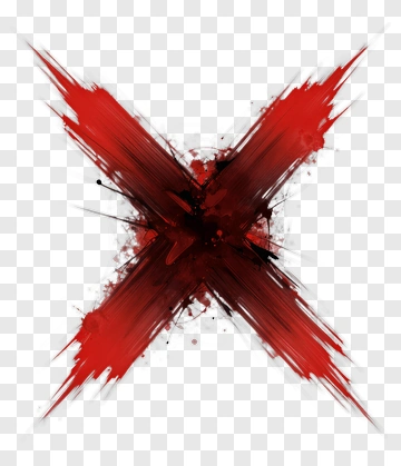 Red X Paint Splash PNG