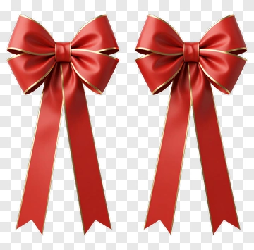 Red And Gold Bow Decorations PNG