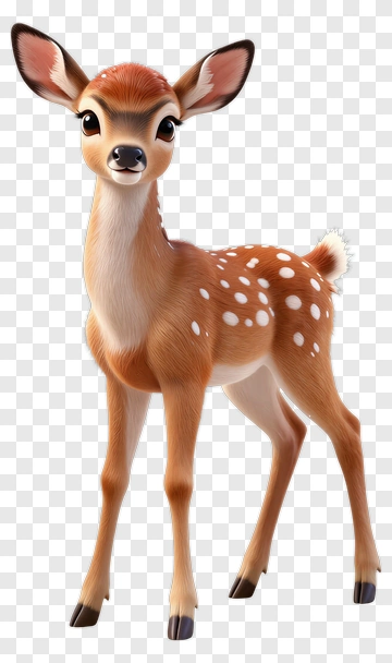 Cute Fawn Standing PNG