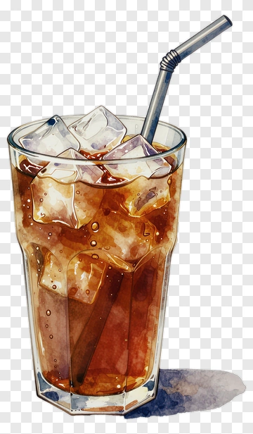 Iced Coffee With Ice And Straw PNG