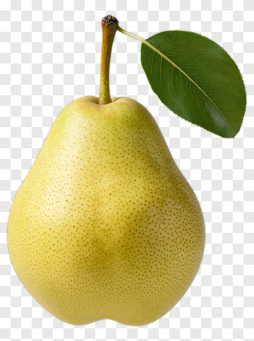 Fresh Yellow Pear With Leaf PNG