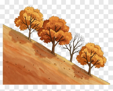 Autumn Trees On A Hill PNG