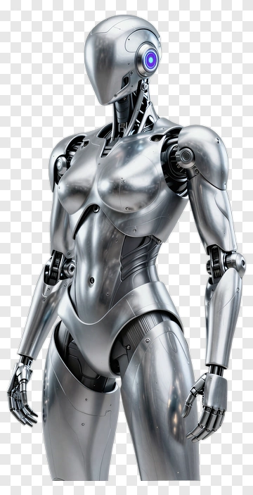 Female Robot With Blue Eye PNG