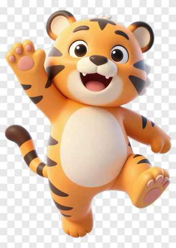 Happy Cartoon Tiger PNG