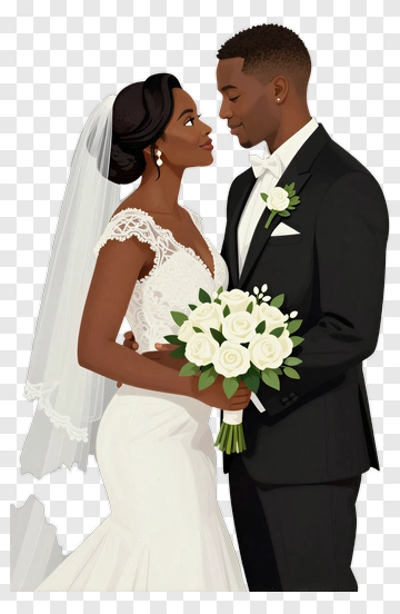 Bride And Groom Sharing A Tender Moment PNG
