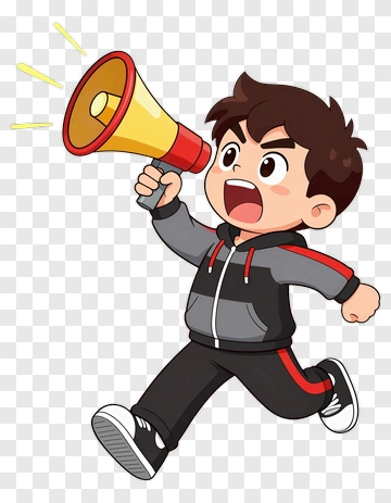 Boy Holding Megaphone PNG