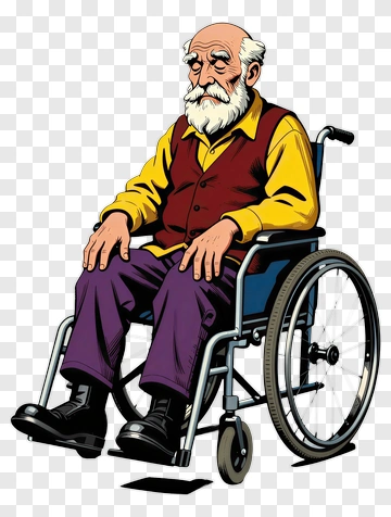 Elderly Man In Wheelchair PNG