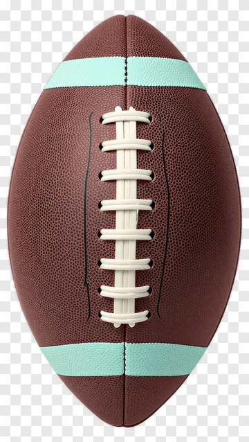 Brown Football With Cyan Stripes PNG