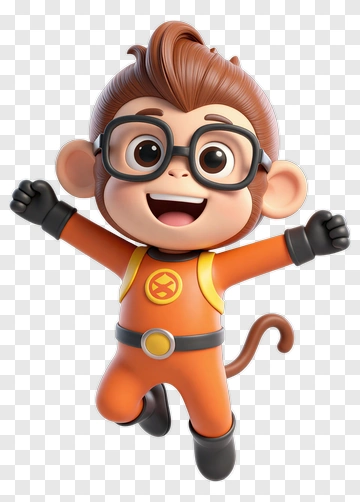 Superhero Monkey In Orange Costume PNG