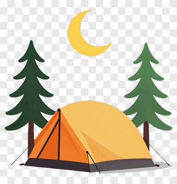 Camping Tent Under Moonlight PNG