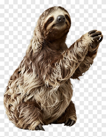 Sloth With Raised Paw PNG