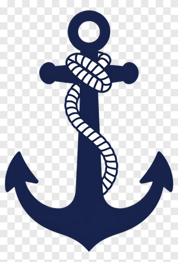 Nautical Anchor With Rope PNG