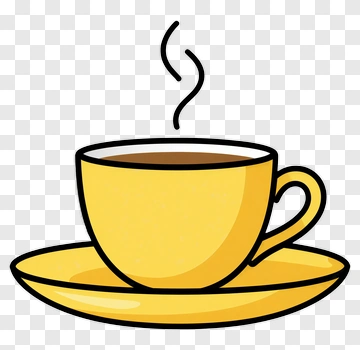 Yellow Coffee Cup With Saucer PNG
