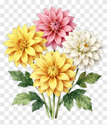 Dahlia Flower Bouquet PNG