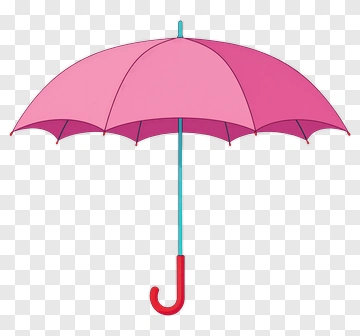Pink Umbrella With Red Handle PNG