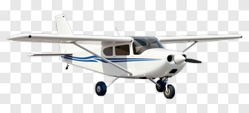 White Propeller Airplane With Blue Stripes PNG