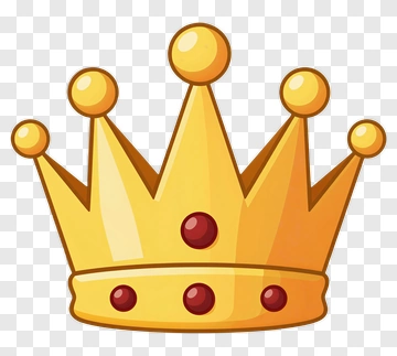 Golden Crown With Red Gemstones PNG