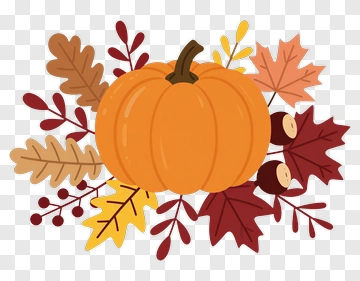 Autumn Pumpkin With Leaves And Acorns PNG