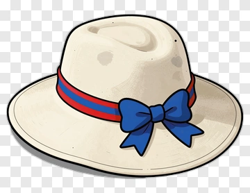 White Hat With Blue Bow PNG