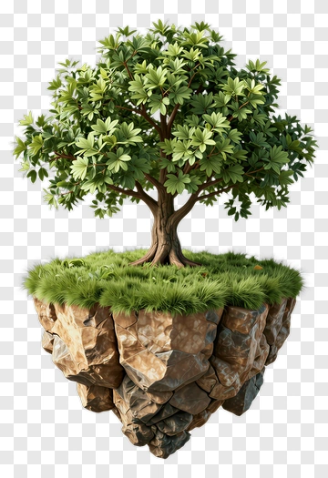 Floating Tree On Island PNG