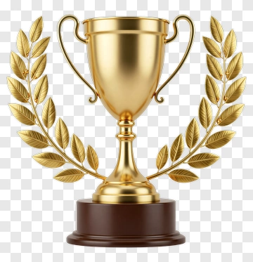 Golden Trophy With Laurel Wreath PNG
