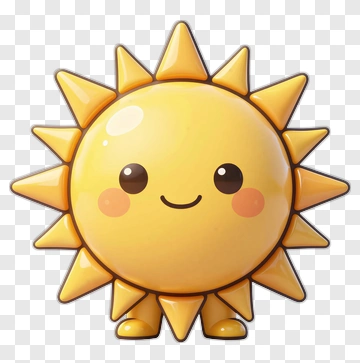 Cute Cartoon Sun Character PNG