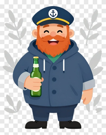 Sailor Holding Beer Bottle PNG
