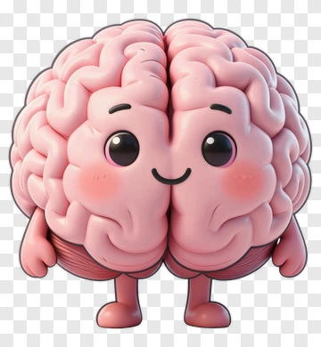 Cute Cartoon Brain Character PNG