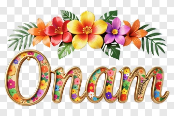 Onam Festival Decorative Letters PNG