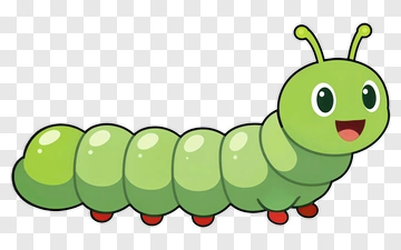 Green Caterpillar With Big Eyes PNG