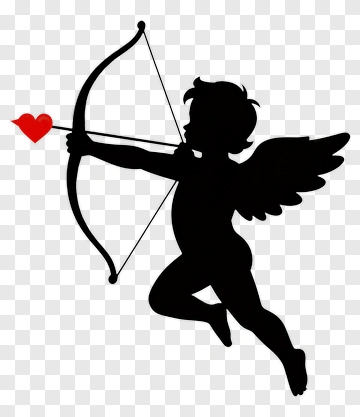Cupid Aiming Arrow With Heart PNG