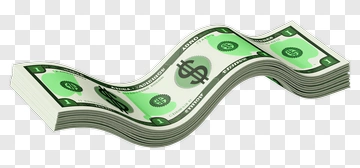 Wavy Stack Of Dollar Bills PNG