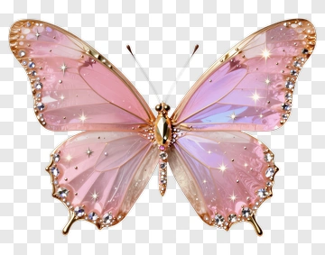 Glowing Pink Butterfly PNG