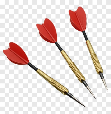 Three Red Feathered Darts PNG