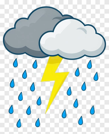 Storm Cloud With Lightning And Rain PNG