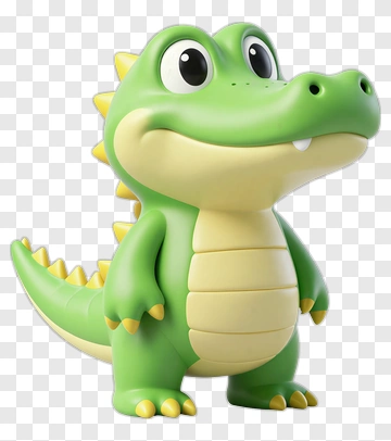 Cute Green Crocodile Toy PNG