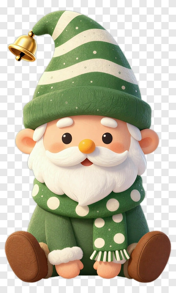Cute Cartoon Elf With Green Hat PNG