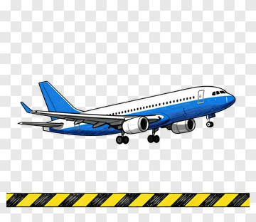 Blue And White Airplane PNG