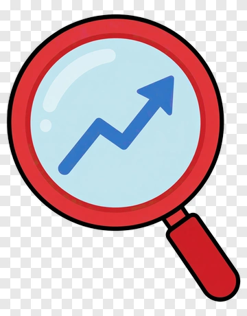 Magnifying Glass With Upward Arrow PNG