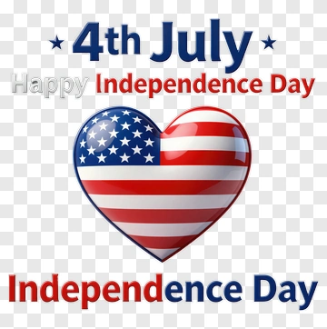 Heart Shaped American Flag For Independence Day PNG