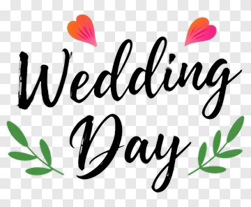 Wedding Day Text Design PNG
